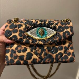Kurt Geiger Leopard Print Crossbody Bag with Eye Detail